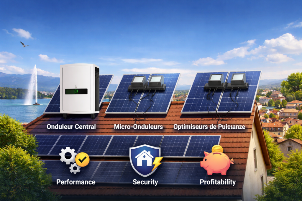 Dans le canton de Vaud, faut-il opter pour un onduleur central, des micro-onduleurs ou des optimiseurs ? Analyse détaillée d’un cas réel et conseils pour optimiser votre installation solaire.